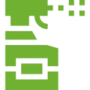 A green icon of a spray bottle on a white background.