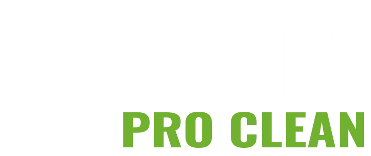 A white background with green letters that say `` pro clean ''.