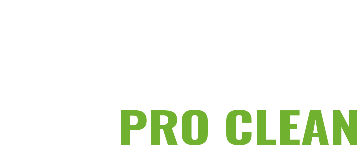 A white background with green letters that say `` pro clean ''.