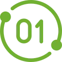 The number 01 is in a green circle on a white background.